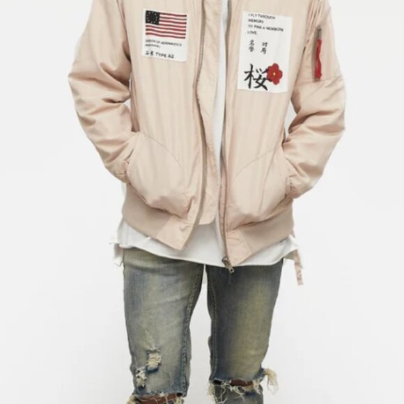 Profound Aesthetic Aeronautics Nylon Flight Jacket in Light Cream Size Small UGC - Picture 9 of 16